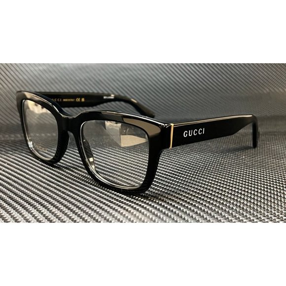 Gucci Black 52mm Mens Gold Eyeglasses - Picture 1 of 5
